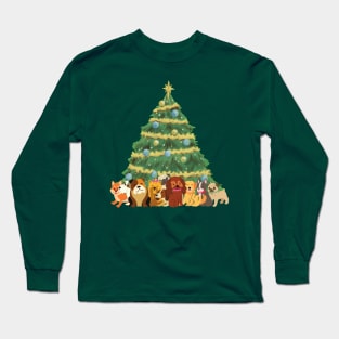 Christmas Tree with Dogs Long Sleeve T-Shirt